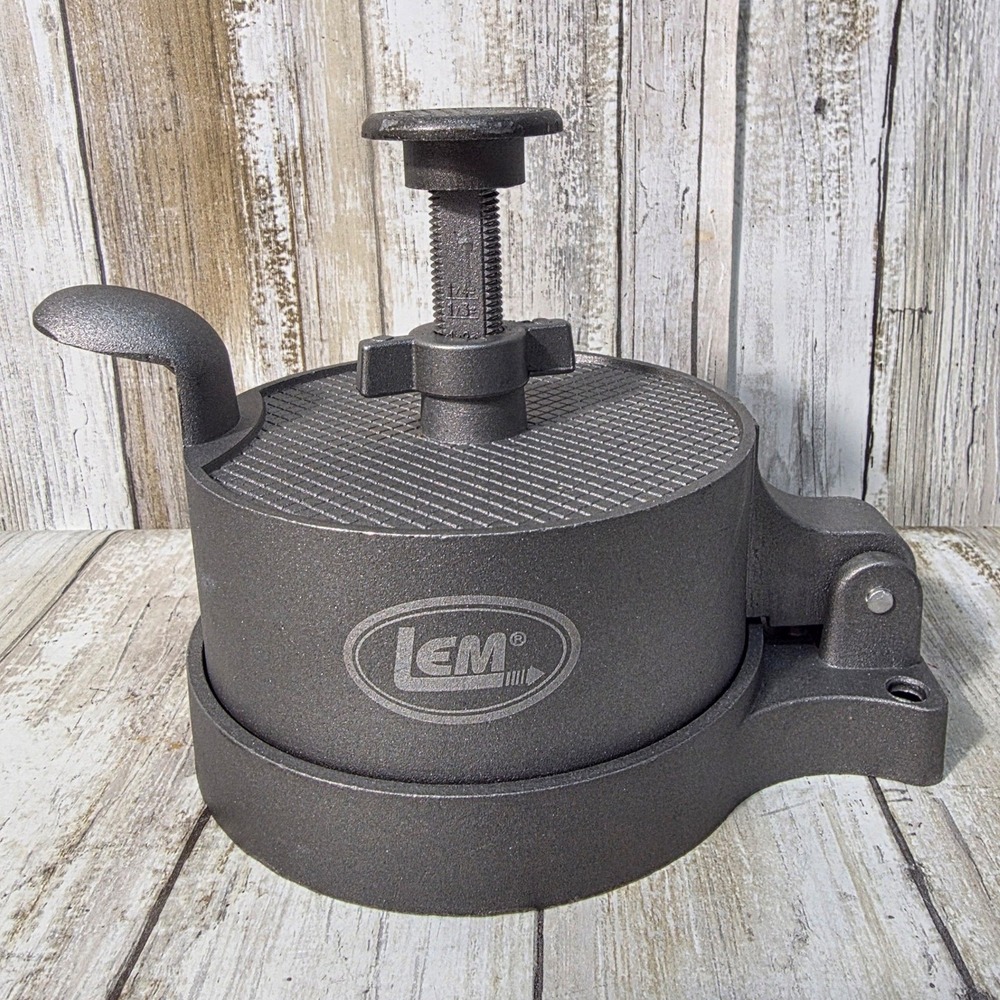 LEM Non-Stick Burger Press 534 Adjustable Cast Aluminum Patty Maker Gray Sliders